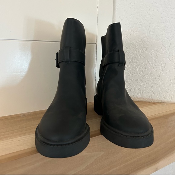 New Vince Kaelyn Leather Moto Boots - Picture 5 of 6